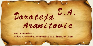 Doroteja Aranitović vizit kartica